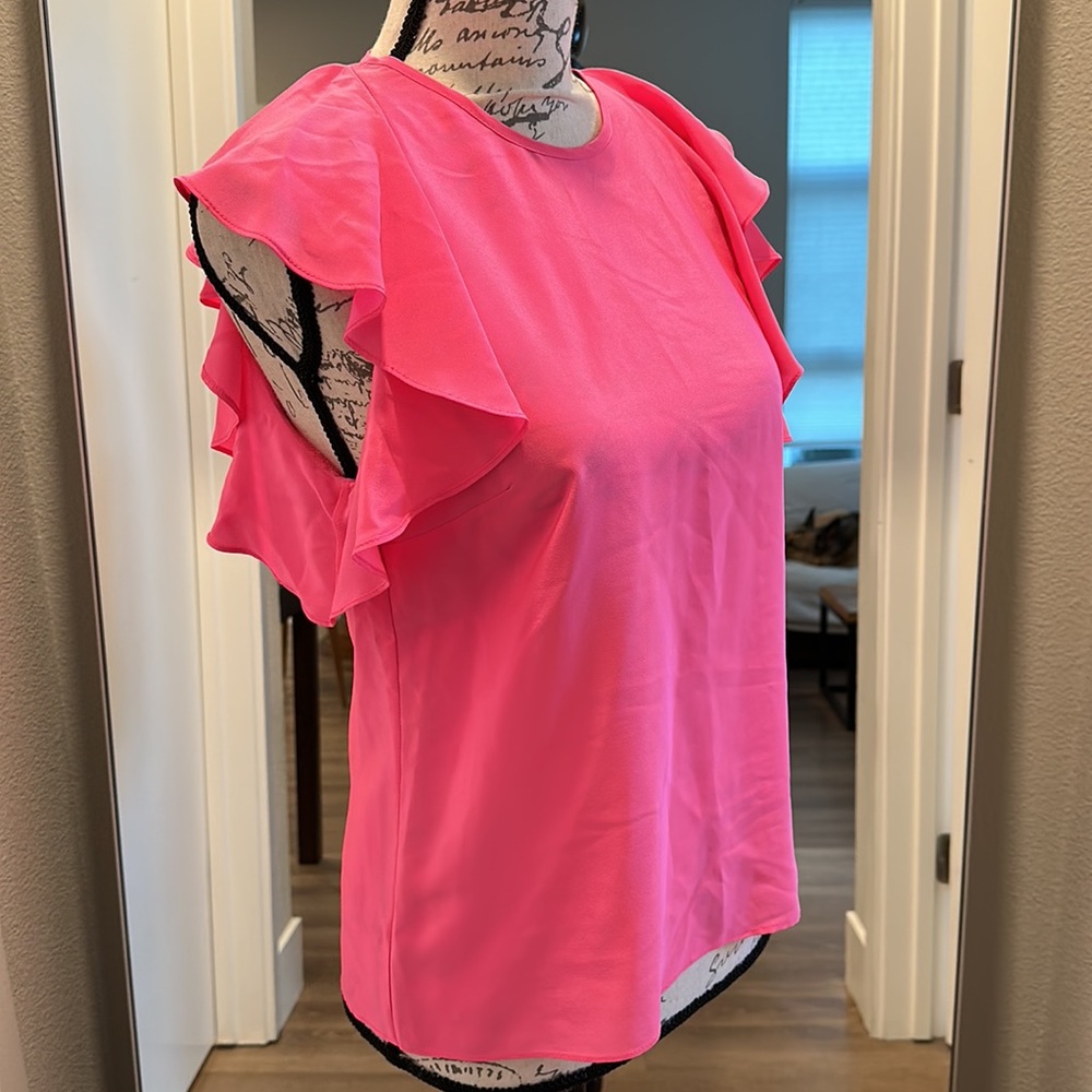 Amanda Uprichard Hot Pink Silk Blouse - Picture 7 of 9